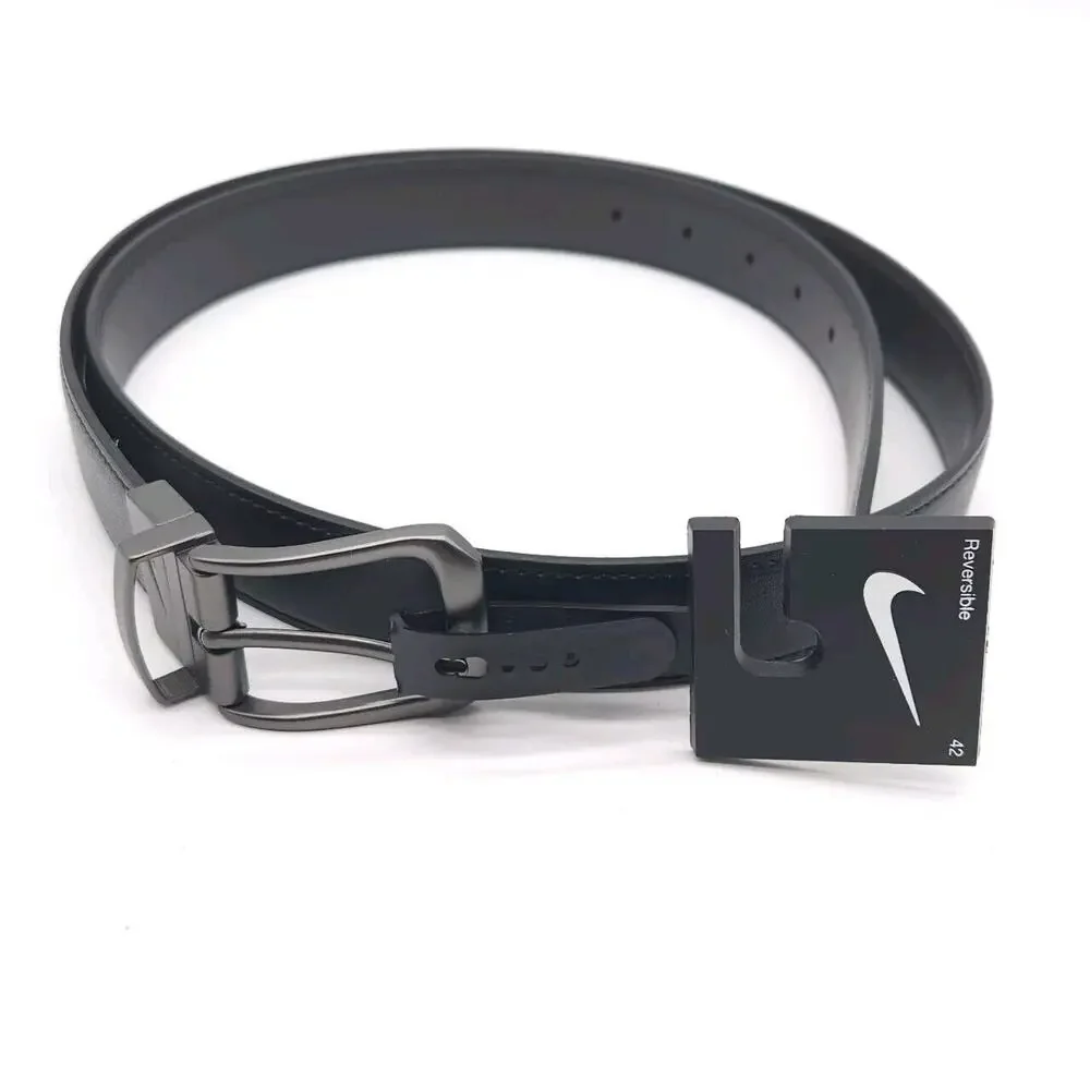Nike (Mens Size 42) Reversible Golf Dress Belt Brown Black Synthetic Leather New